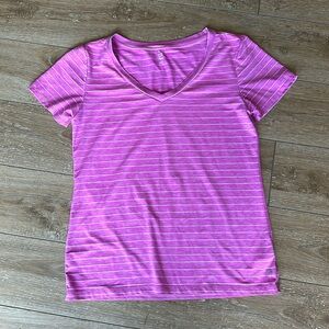GapFit Hot Magenta & White Striped T Shirt Size XS